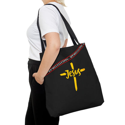 Black "Faith/Jesus" Shoulder Tote Bag