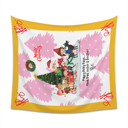 100% Polyester (Yellow Base color) Holiday Printed Wall Tapestry from "TPPG Collections"