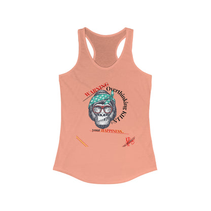 Women's Racerback "WARNING-Overthinking Kills" Tank Top