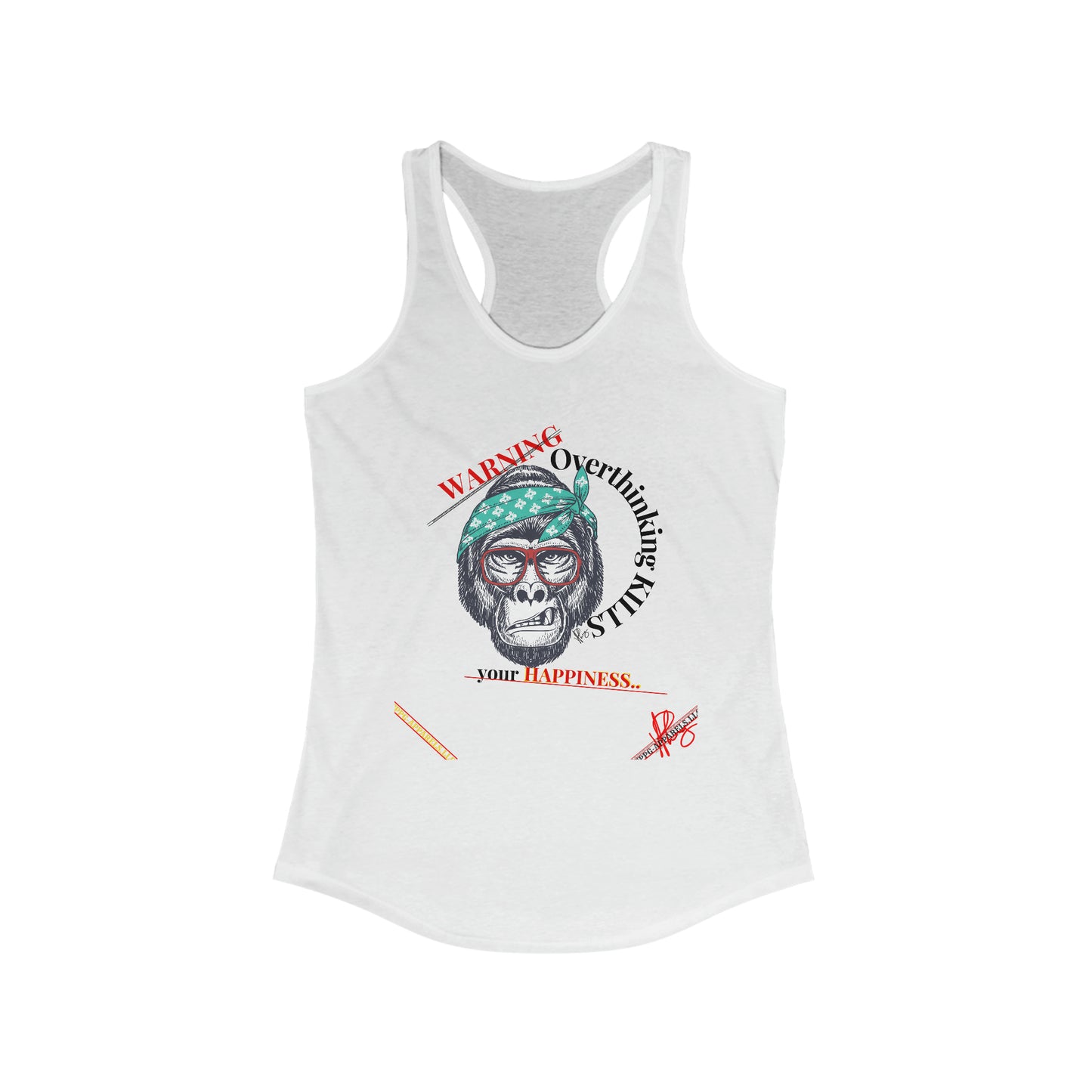 Women's Racerback "WARNING-Overthinking Kills" Tank Top