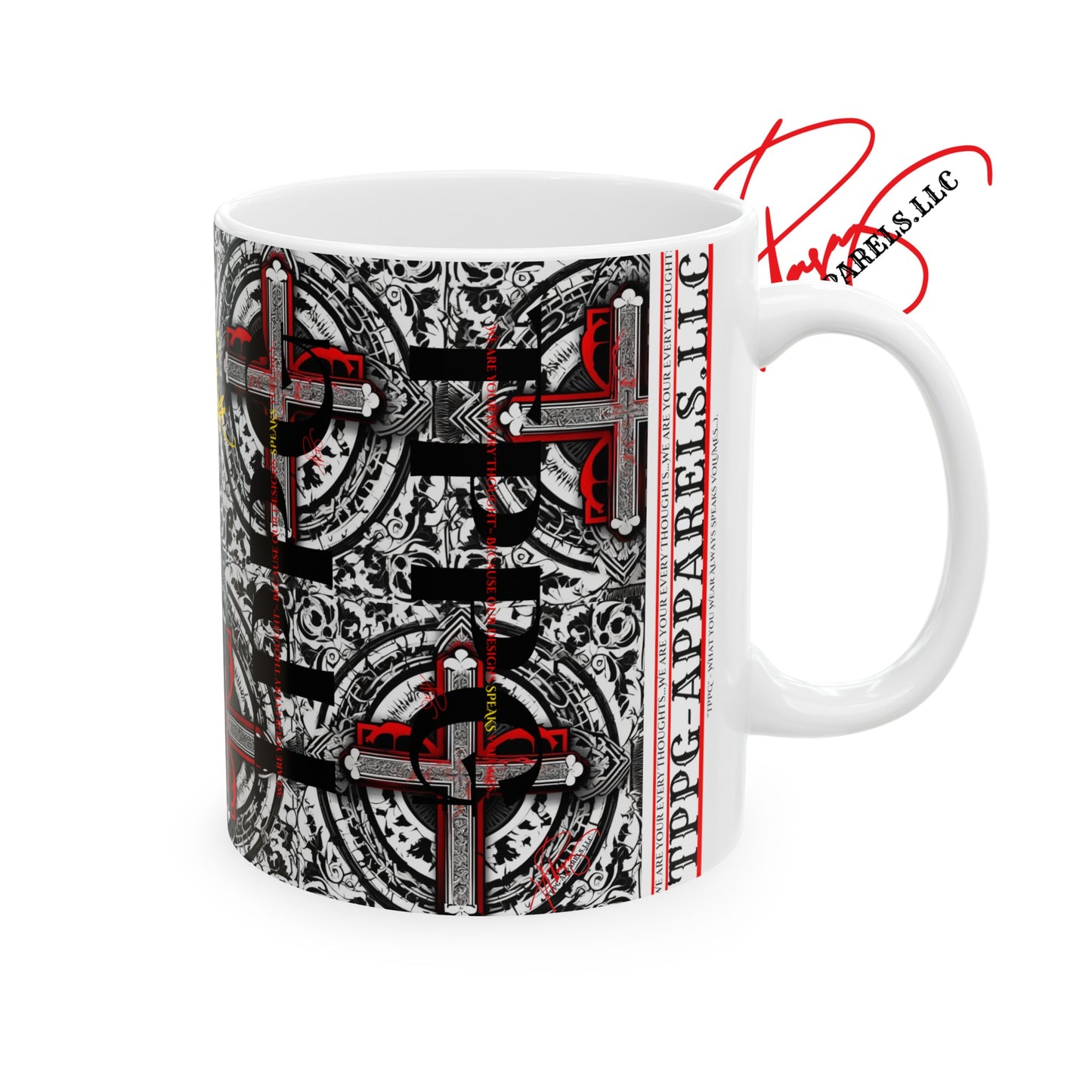 Mystical "TPPG" Cross Ceramic Mug/Cup -11oz & 15oz