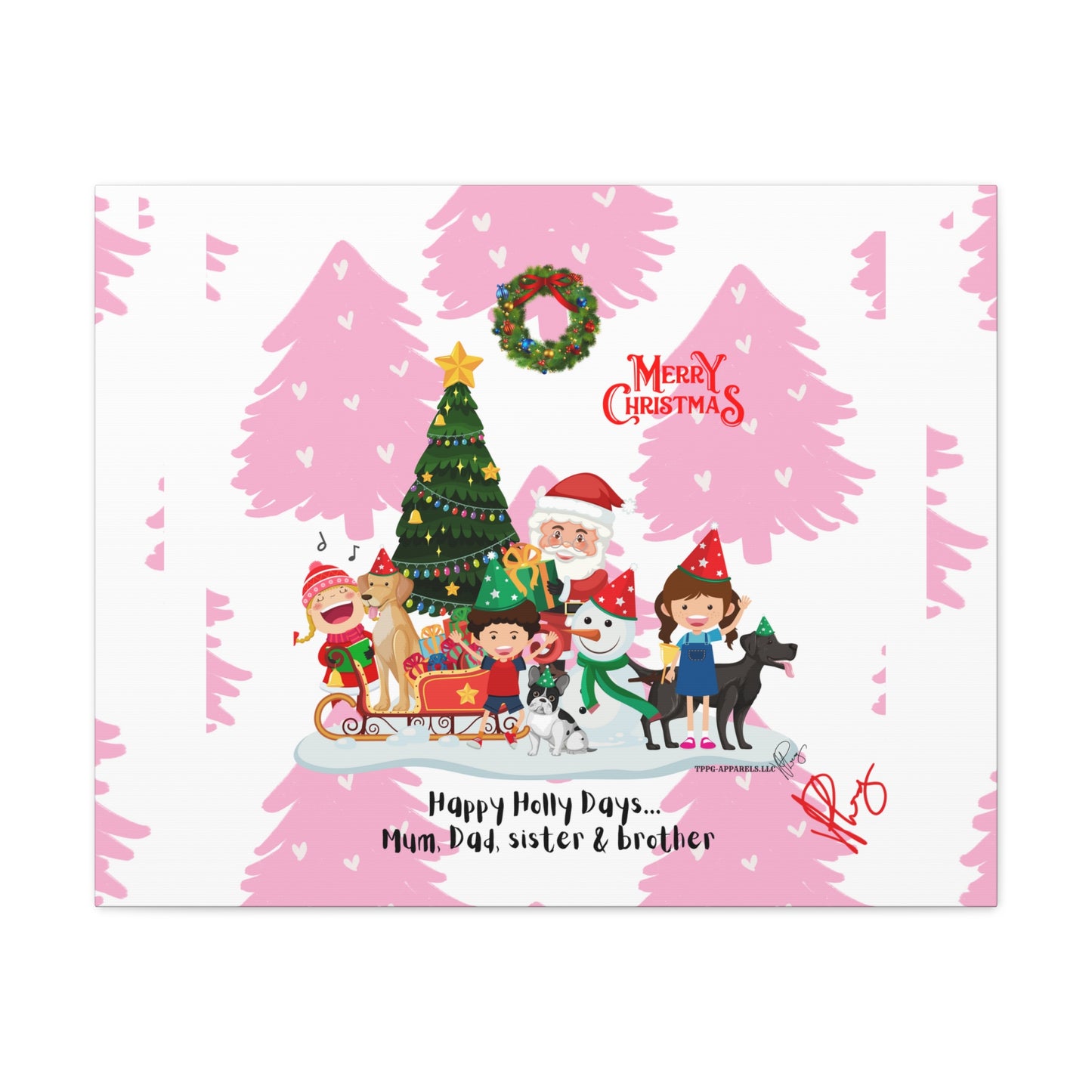 Happy Holidays-"TPPG Brand Christmas Collection" - Canvas Gallery Wraps "- in Bold colors