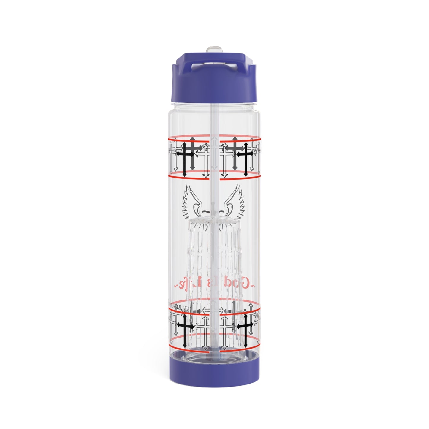 Clear 25oz Sleek 'God Is Life' Print Style INFUSER Water Bottle by the "TPPG-Apparels" (Faith Lovers) Collection