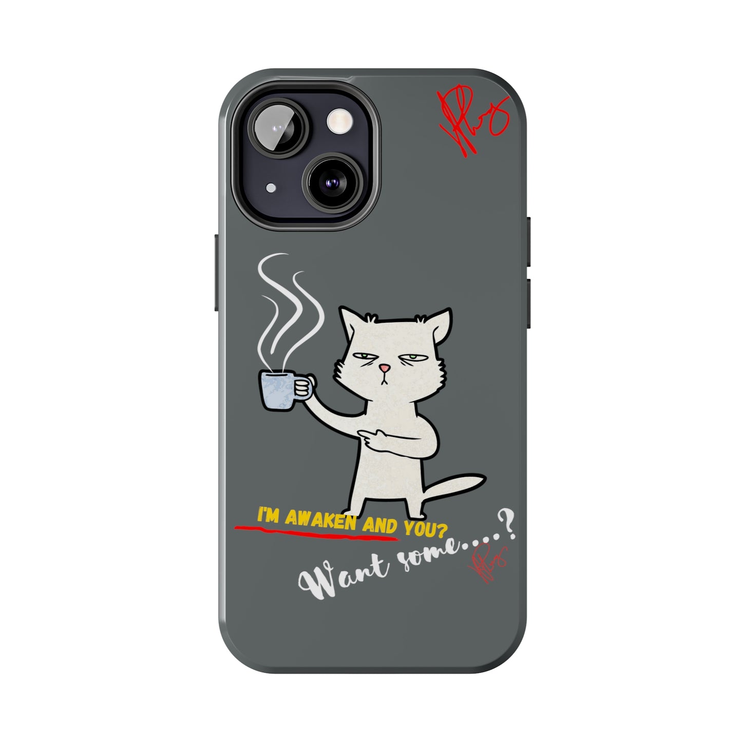 Another Lovely Grey - Cutie "Coffee Cat" Pet Design Verision from the 'TPPG Collection' Line carries Several sizes of the "iPhone Series" Tough Phone Cases