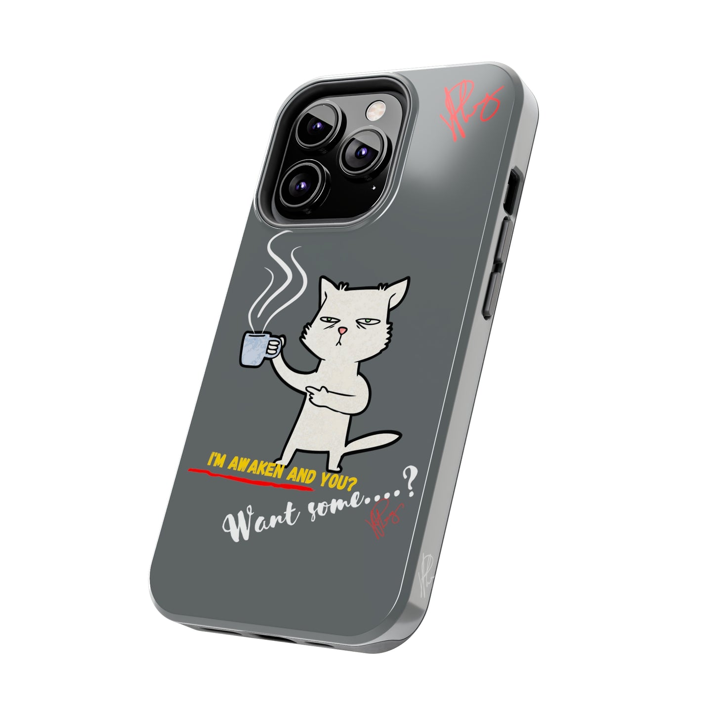 Another Lovely Grey - Cutie "Coffee Cat" Pet Design Verision from the 'TPPG Collection' Line carries Several sizes of the "iPhone Series" Tough Phone Cases