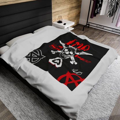 "TPPG-Apparels" Brand Presents one of it's "EMO" Brand Logo Styles Black Velveteen Plush Blanket