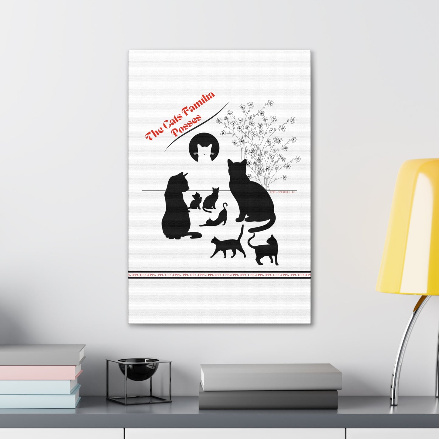 From our "TPPG Brand Pet Collection" - "The Cat Familia Posses.." Canvas Gallery Wraps in White