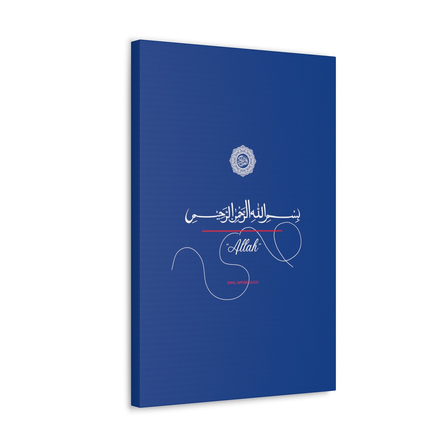 From our "TPPG Brand Arabic Faith Collection" - "Allah.." Canvas Gallery Wraps in Blue/White