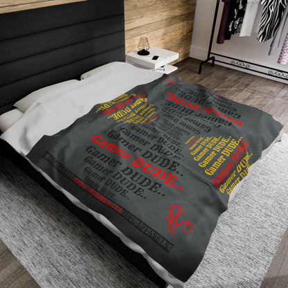 Ok Guys, another Bold Grey Gamer Style Blanket from the "TPPG-Apparels" Brand Presents one of it's koolest designs on this Grey Velveteen Plush Blanket