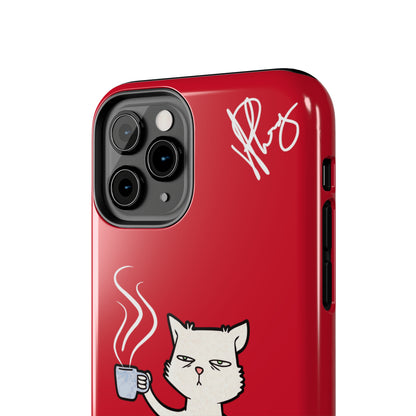 This Lovely Bold Red - Cutie "Coffee Cat" Pet Design Verision from the 'TPPG Collection' Line carries Several sizes of the "iPhone Series" Tough Phone Cases