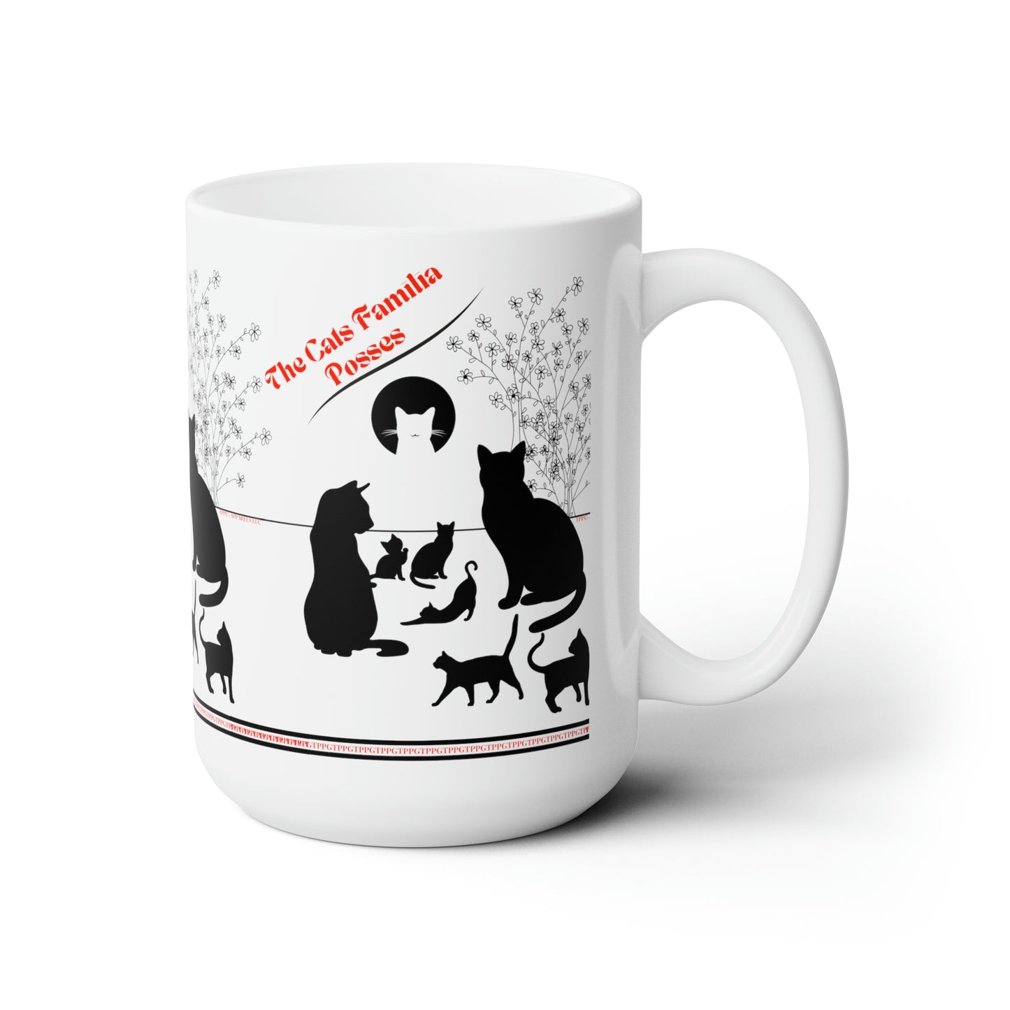 White 15oz Cute "Ailurophile Lover" Style Ceramic Mug-By the 'TPPG-Apparels' Brand Collection