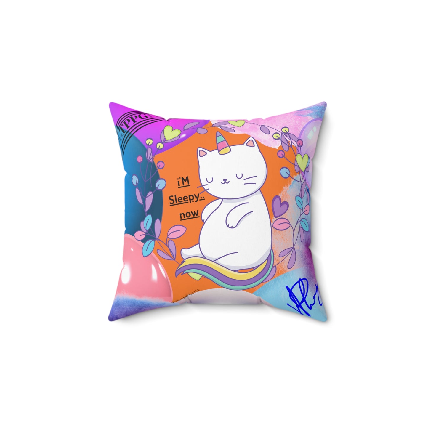 (Children) Spun Polyester ('1 Side') Square Pillow (4 sizes-Crusta Bgd) - By: "TPPG KIds Collection"