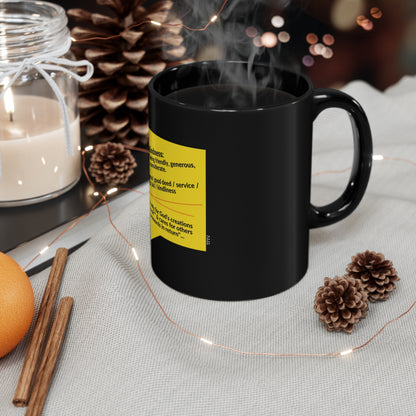 Sleek & Humorous "Yellow Card Collection-Note To Self" from the "TPPG-Apparels Brand" - 11oz Black Glossy Style Mug