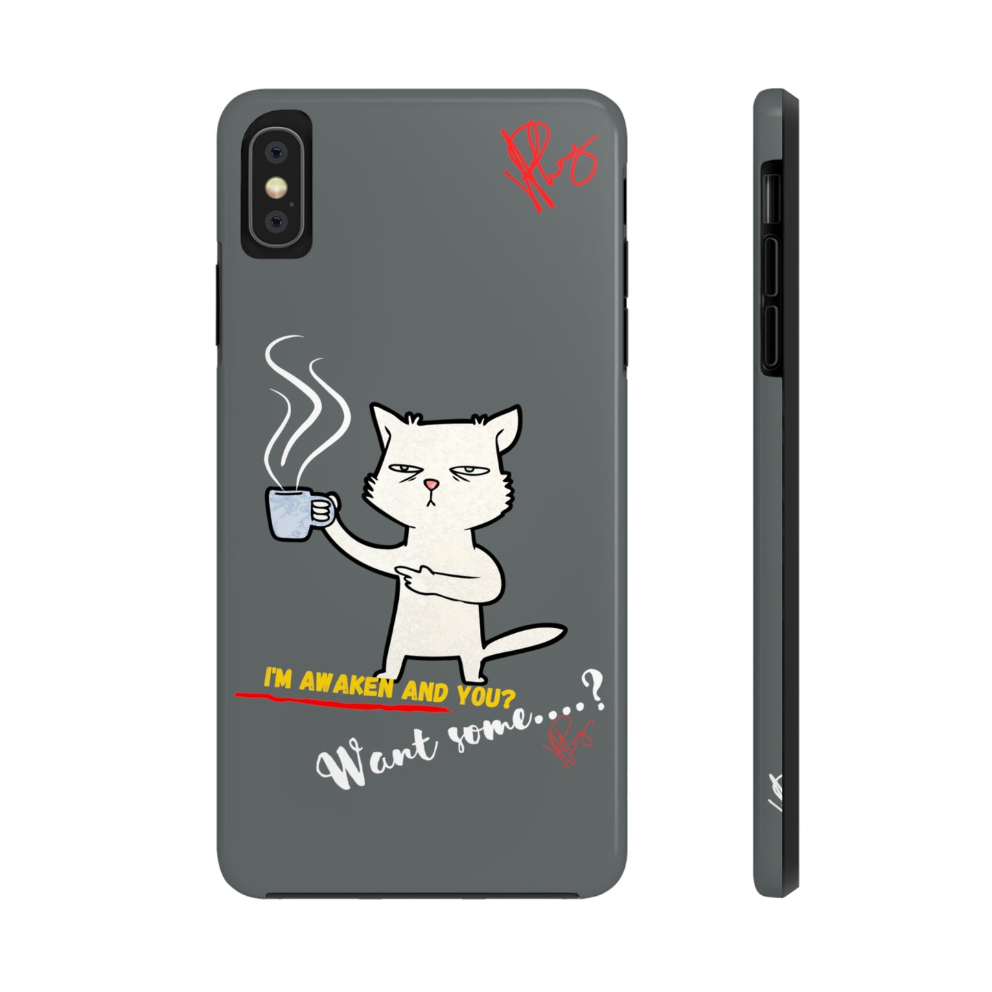 Another Lovely Grey - Cutie "Coffee Cat" Pet Design Verision from the 'TPPG Collection' Line carries Several sizes of the "iPhone Series" Tough Phone Cases