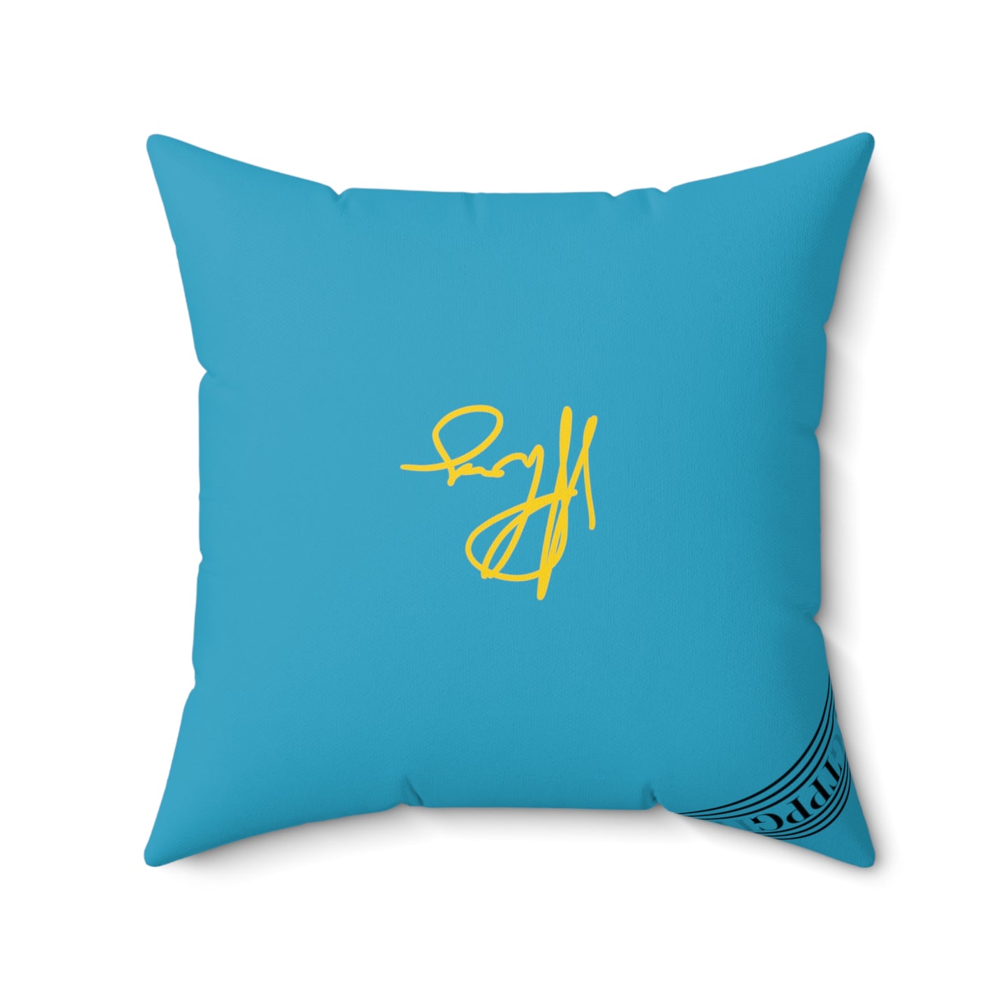 (Children) Spun Polyester ('1-side') Square Pillow (4 sizes-Turquoise Bgd) - By: "TPPG KIds Collection"