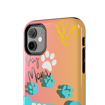 One of our Cutest "Dog Mom" Pet Designs (in a Multi-Colored Base Color) Verision from the 'TPPG Collection' Line carries Several sizes of the "iPhone Series" Tough Phone Cases