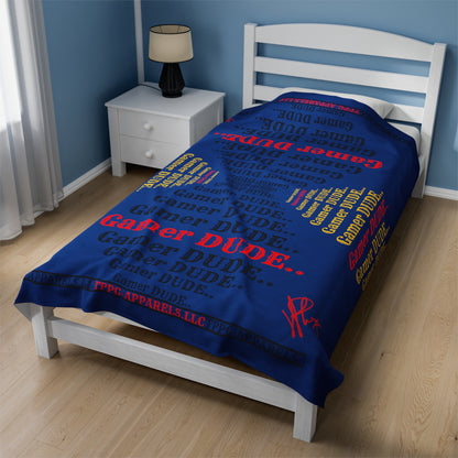 Guys another Bold Gamer Style Blanket from the "TPPG-Apparels" Brand Presents one of it's koolest designs on this Royal Blue Velveteen Plush Blanket