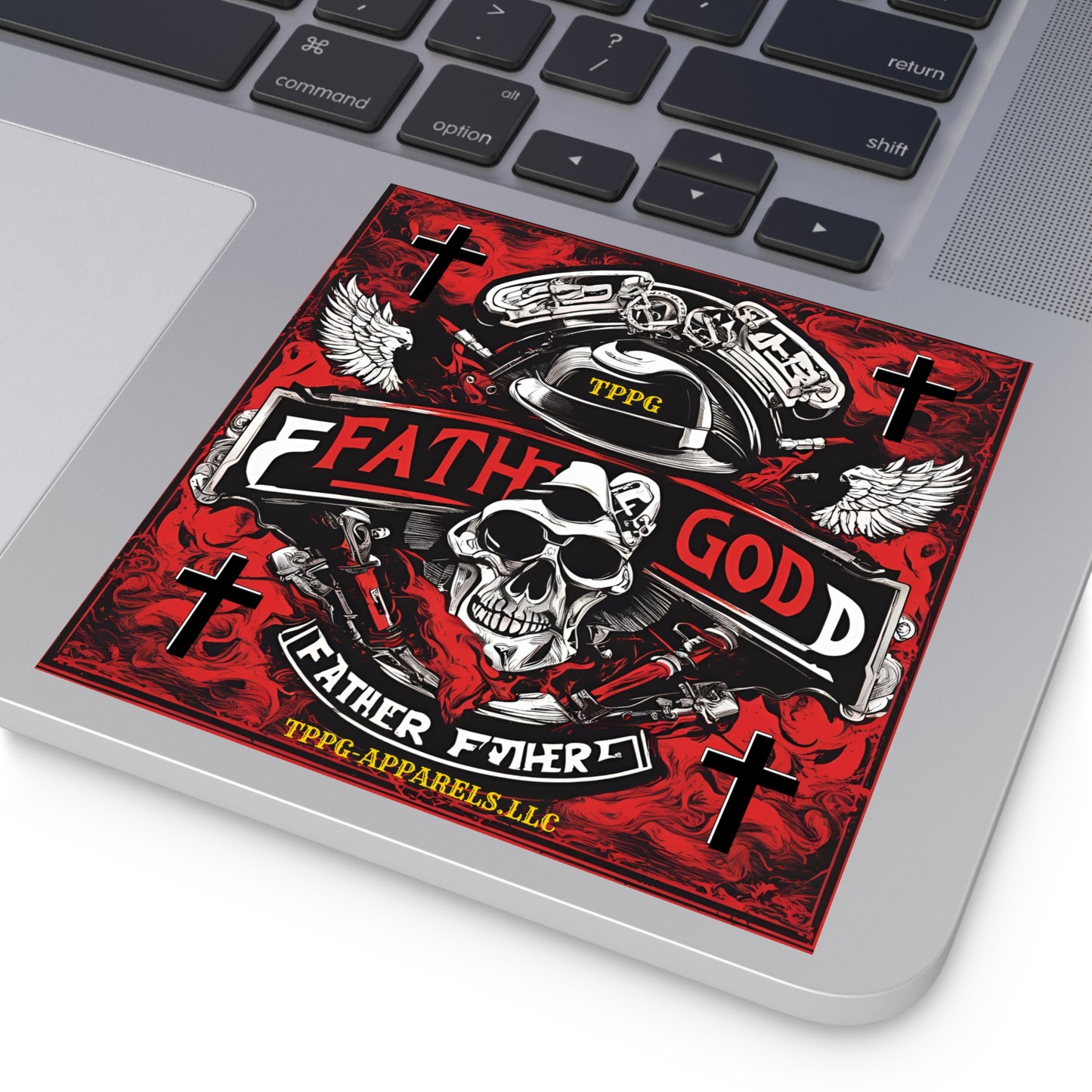 Square "Father God-Biker/Motorcycle" Stickers (Indoor\Outdoor)