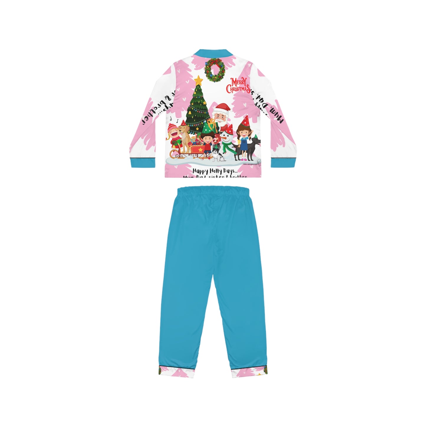 "TPPG-Apparels" Turquoise Base: (UGLY-Holiday) Women's 95% Satin Pajamas