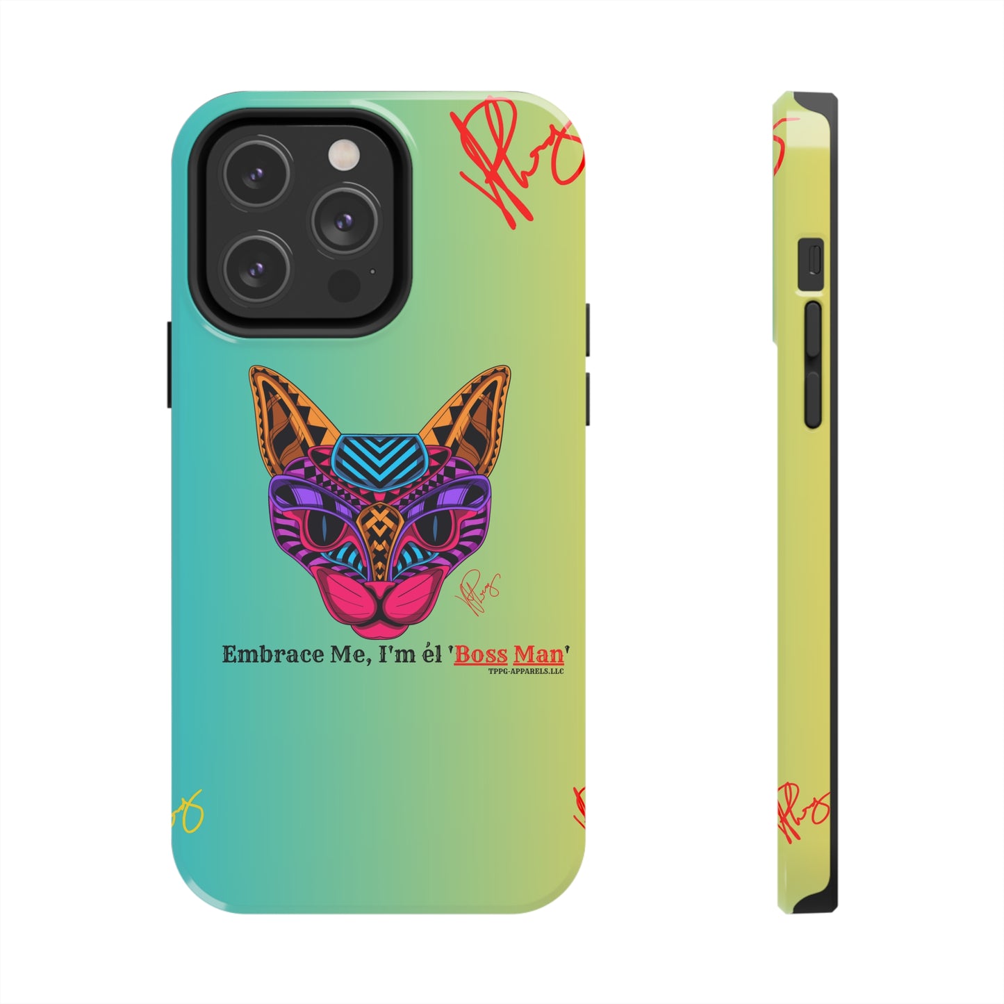 Pets Designed Phone Cases - iPhone/ Samsung Galaxy & GooglePixel ("Embrace Me.."1) (Green/Yellow Hue Color)