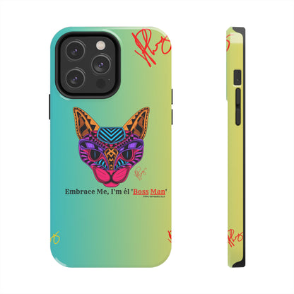 Pets Designed Phone Cases - iPhone/ Samsung Galaxy & GooglePixel ("Embrace Me.."1) (Green/Yellow Hue Color)