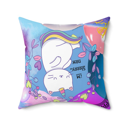 (Toddler/Kid) Spun Polyester Square Pillow (4 sizes-Lt. Blu Bgd) - By: "TPPG KIds Collection"