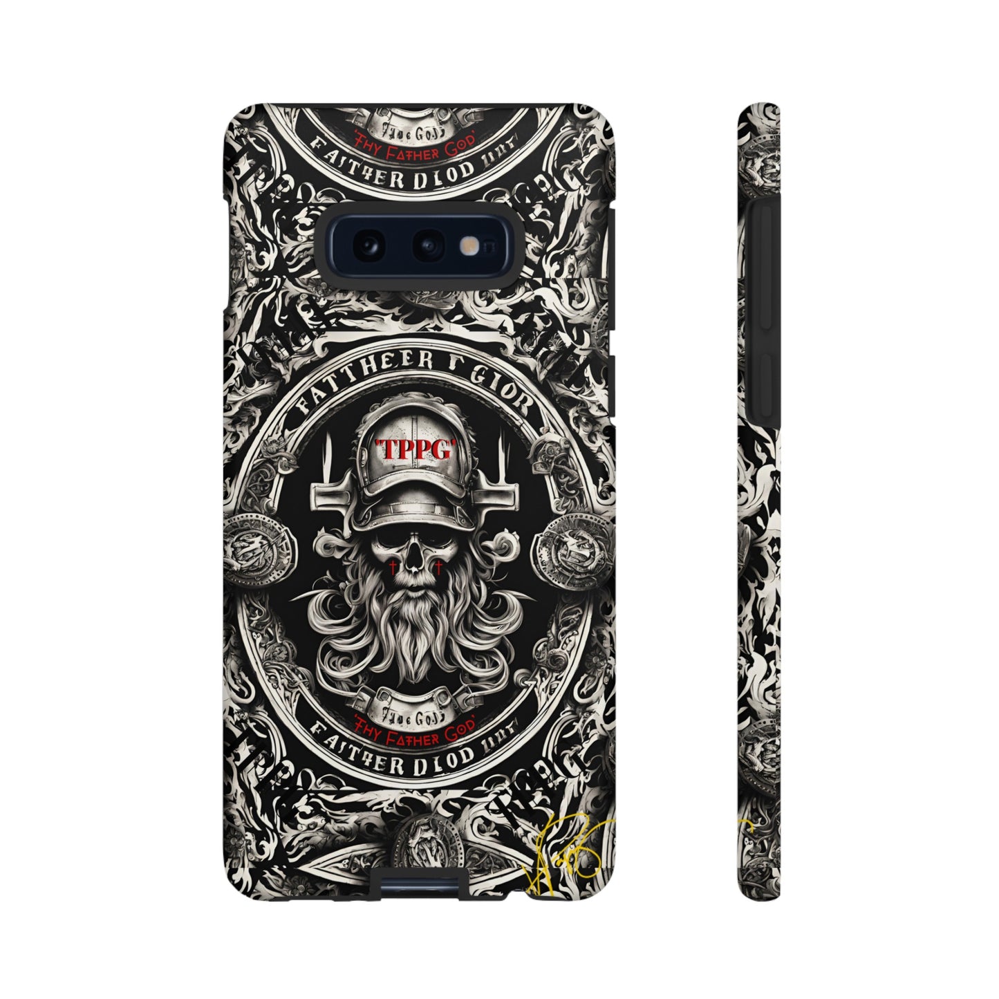 "Father God" iPhone/Google Pixel & Samsung Tough Phone Case (Black/Red & Grey)