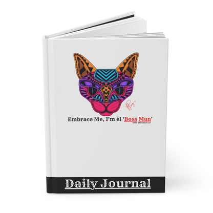 Our lovely 150 Lined pgs./75 Sheets - 'Pet Cat Design' Matte Hardcover Journal from the "TPPG-Apparels"- Collection