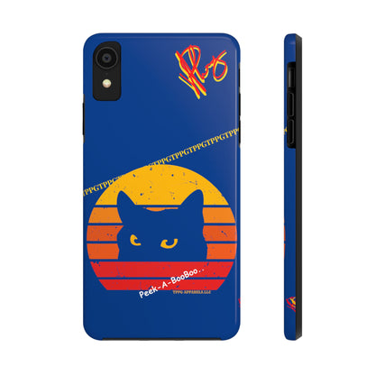 Custom Cat Design Phone Cases "Peek-A-BOOO.." (Black Multi-Colored)