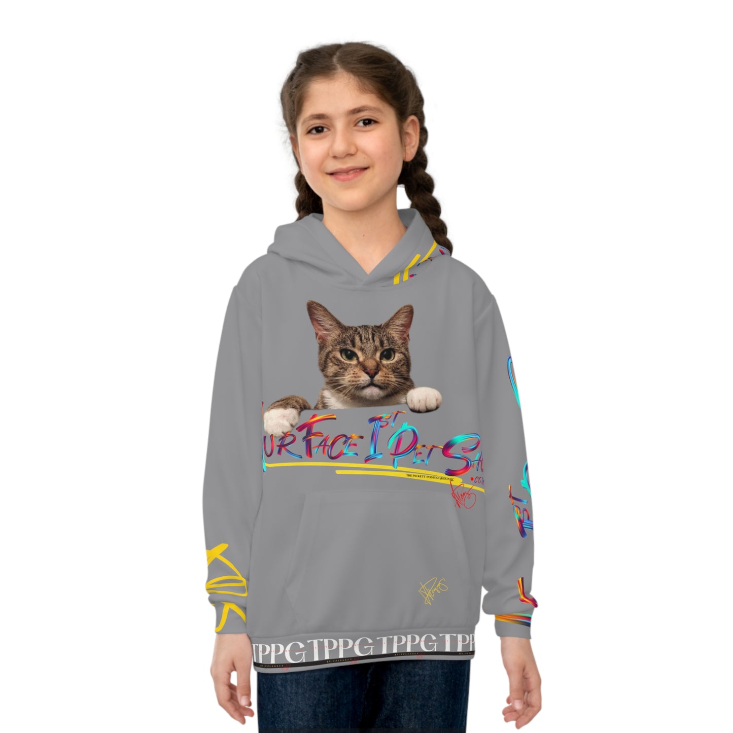 Children's (Dk. Grey) "TPPG Pet" Hoodie/Sweatshirt in 6 sizes