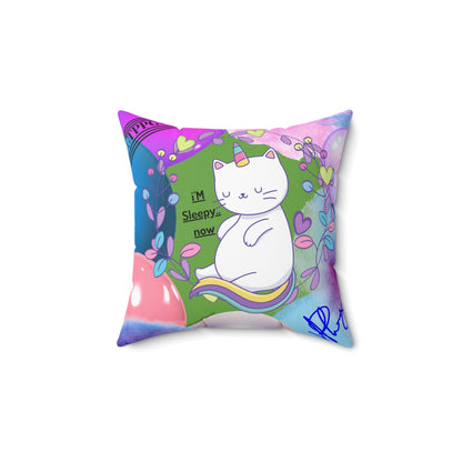 (Children) Spun Polyester ('1 side') Square Pillow (4 sizes-Forest Green Bgd) - By: "TPPG KIds Collection"