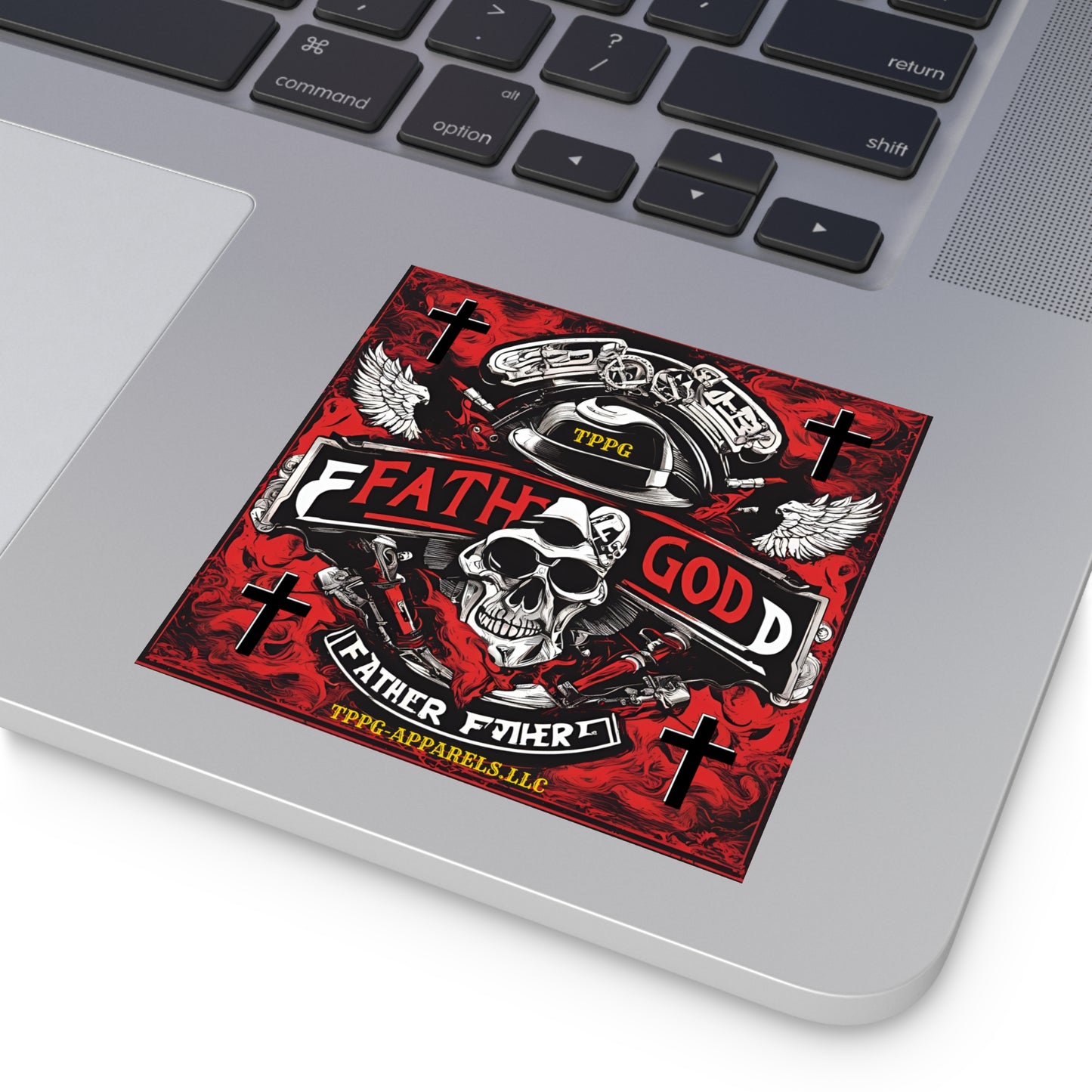 Square "Father God-Biker/Motorcycle" Stickers (Indoor\Outdoor)