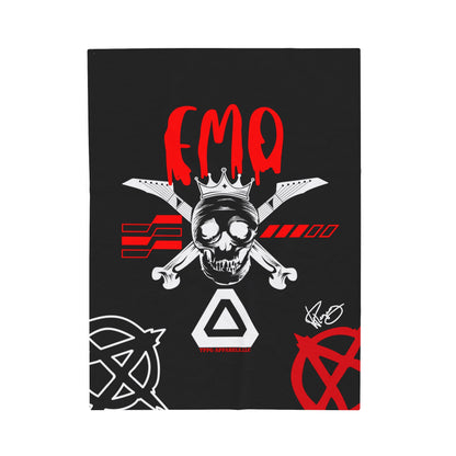 "TPPG-Apparels" Brand Presents one of it's "EMO" Brand Logo Styles Black Velveteen Plush Blanket