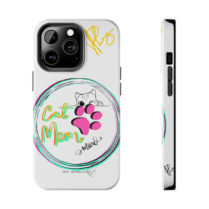 Guys Another one of our Cutest "Cat Mom" Pet Designs (in a White Base Color) Verision from the 'TPPG Collection' Line carries Several sizes of the "iPhone Series" Tough Phone Cases