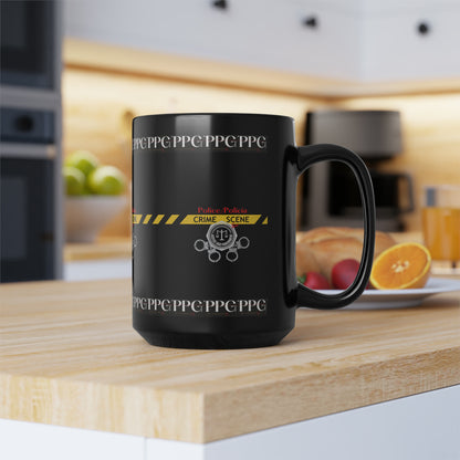 Black "Crime Scene/Policía" Mug (11oz & 15oz)