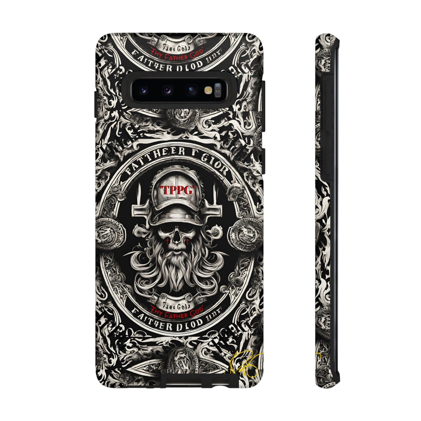 "Father God" iPhone/Google Pixel & Samsung Tough Phone Case (Black/Red & Grey)