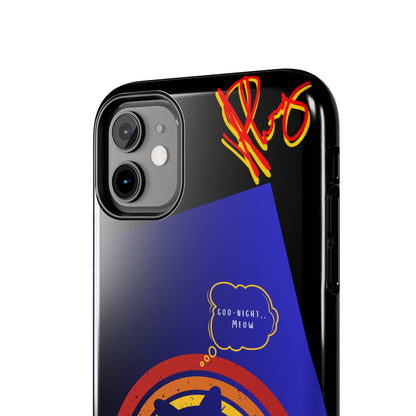 Our Cutest "Goo Night Meow.." Pet Designs (in a Bold Purple/Blue/Black Base Color) Verision from the 'TPPG Collection' Line carries Several sizes of the "iPhone Series" Tough Phone Cases