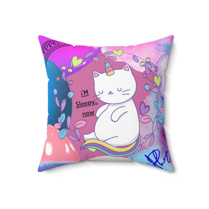 (Children) Spun Polyester "1-side" Square Pillow (4 sizes-Lt. Pink Bgd) - By: "TPPG KIds Collection"