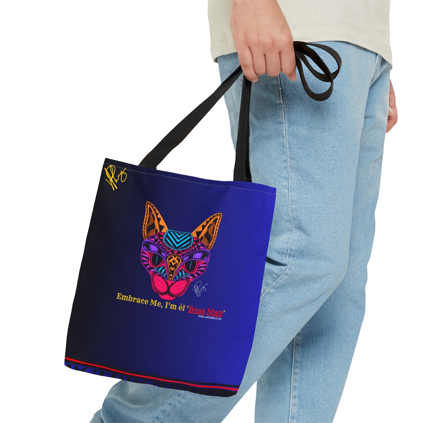 Stylish (Cat-I'm Boss Man) Tote from the "TPPG-Apparels" Brand Tote in 3ct. different sizes. Always handy for any carrying all things necessary for any casual occasion.