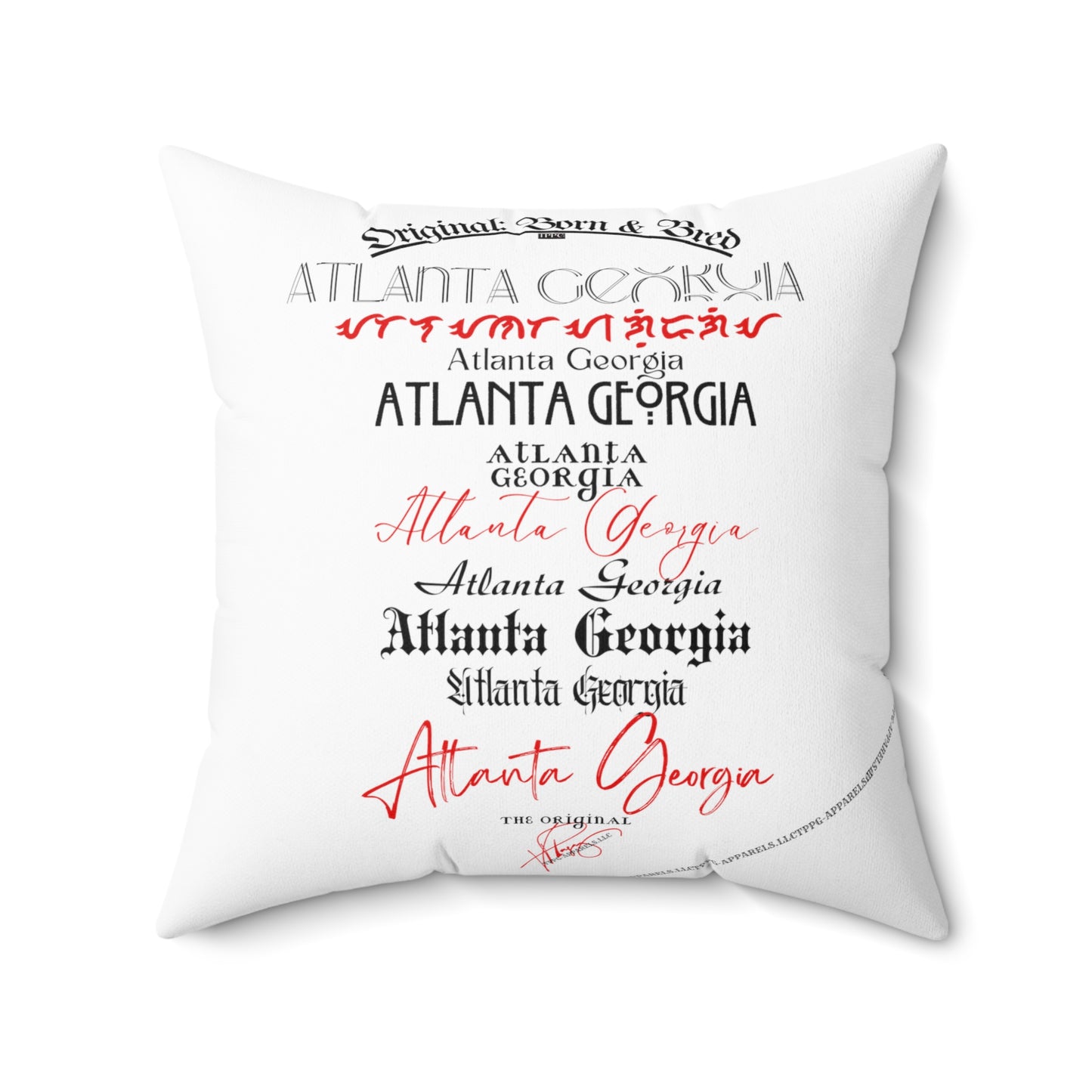 "Original-Atlanta Born & Bred" Square Pillow