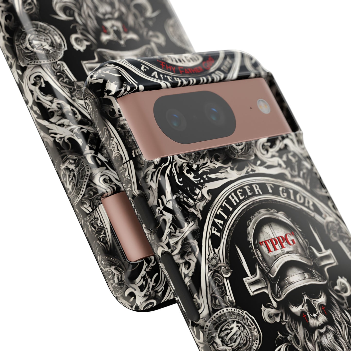 "Father God" iPhone/Google Pixel & Samsung Tough Phone Case (Black/Red & Grey)