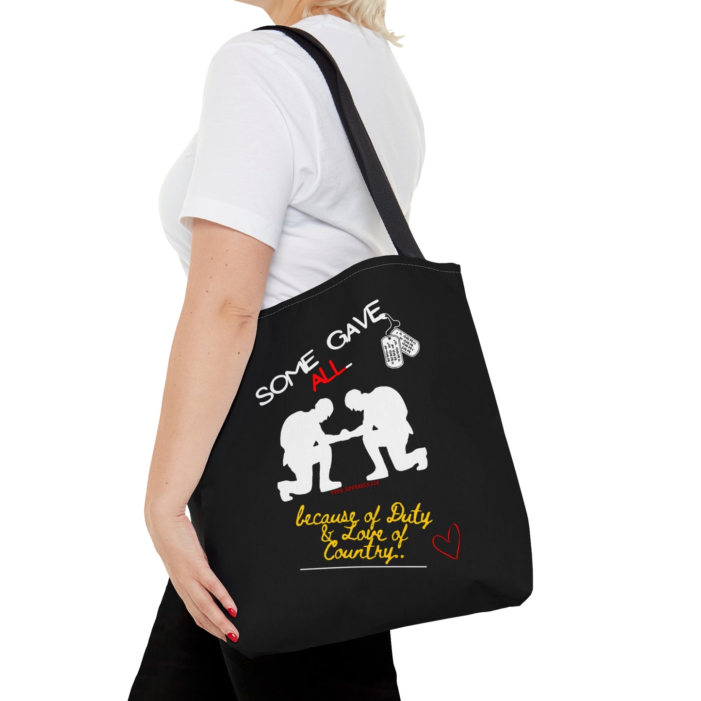 With our 3 sizes - Handy Millitary-front facing Style Design Tote Bag from the 'TPPG-Apparel' Brand