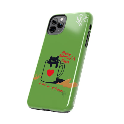 Ok Guys here's another one of our Cutest Coffee Pet Designs (in a Light Green Base Color) Verision from the 'TPPG Collection' Line carries Several sizes of the "iPhone Series" Tough Phone Cases