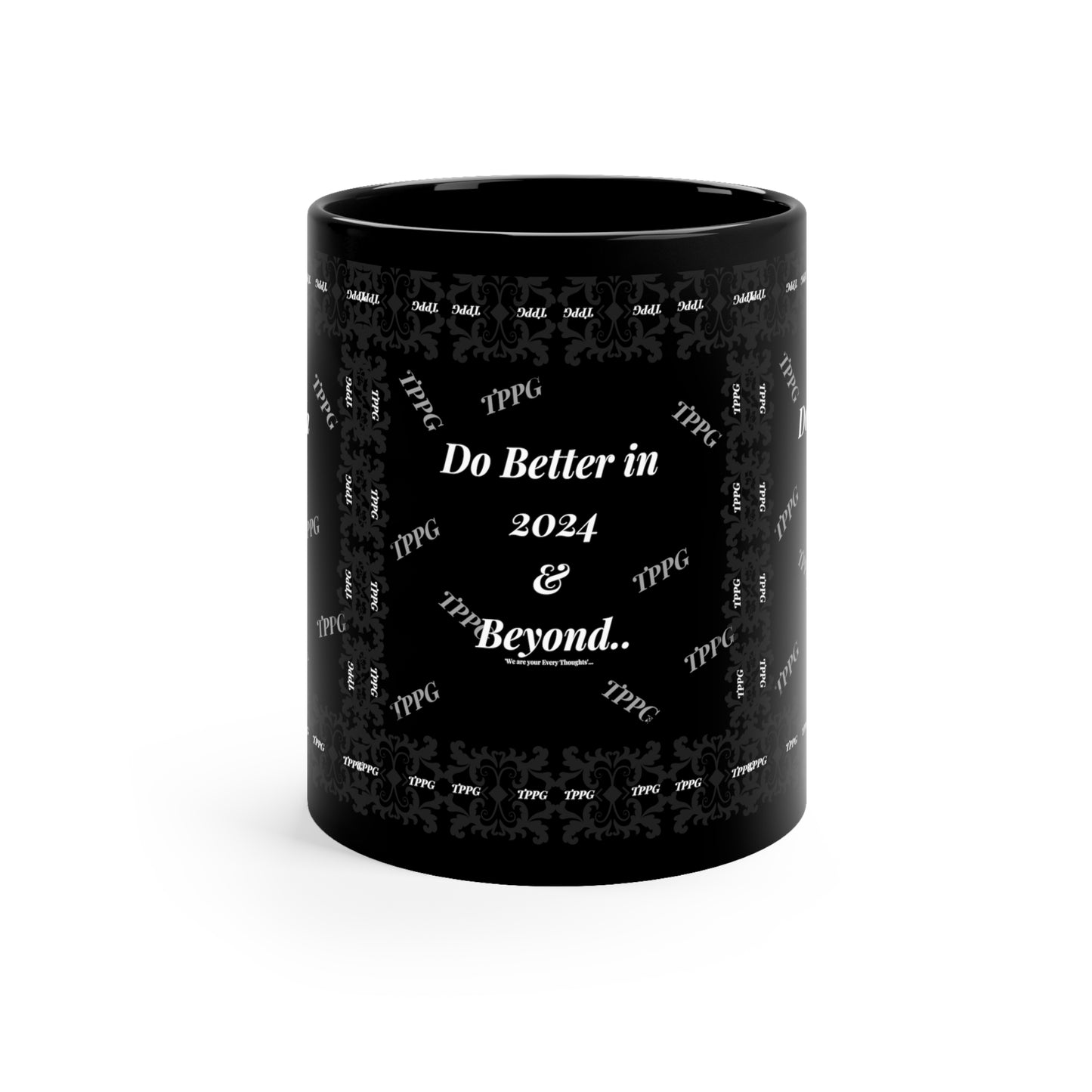 11oz Black "TPPG Brand" Glossy Finish Coffee/Tea Mug - from the 'TPPG-Apparels' Brand Collection