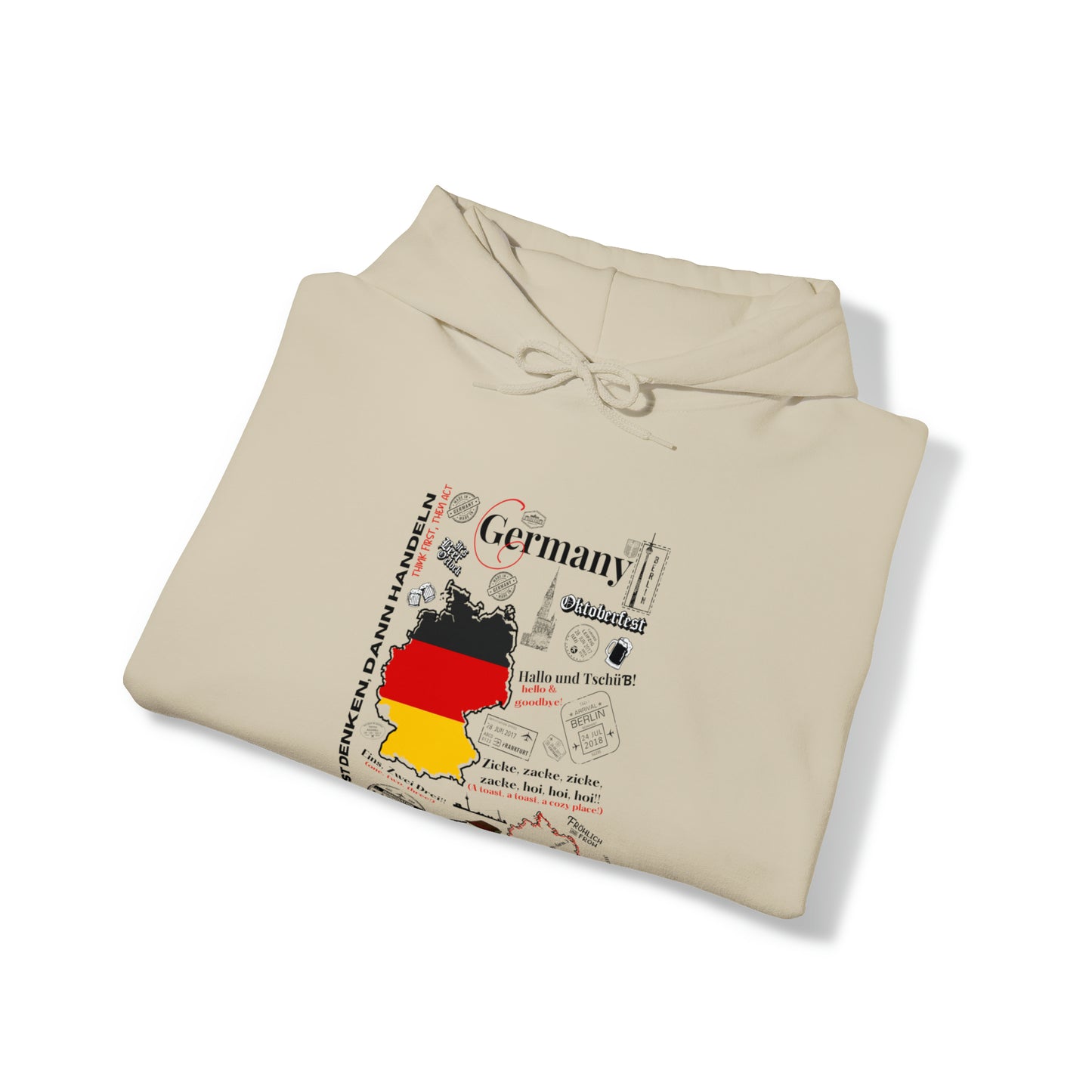 "Germany" Style Design Print Unisex Heavy Blend™ Hooded Sweatshirt - 6 sizes & colors to choose from