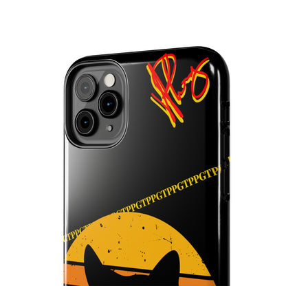 One of our Cutest Cat "Peek-A-BOOO.." Pet Designs (in a Bold Yellow/Orange/Red Base Colors) Verision from the 'TPPG Collection' Line carries Several sizes of the "iPhone Series" Tough Phone Cases