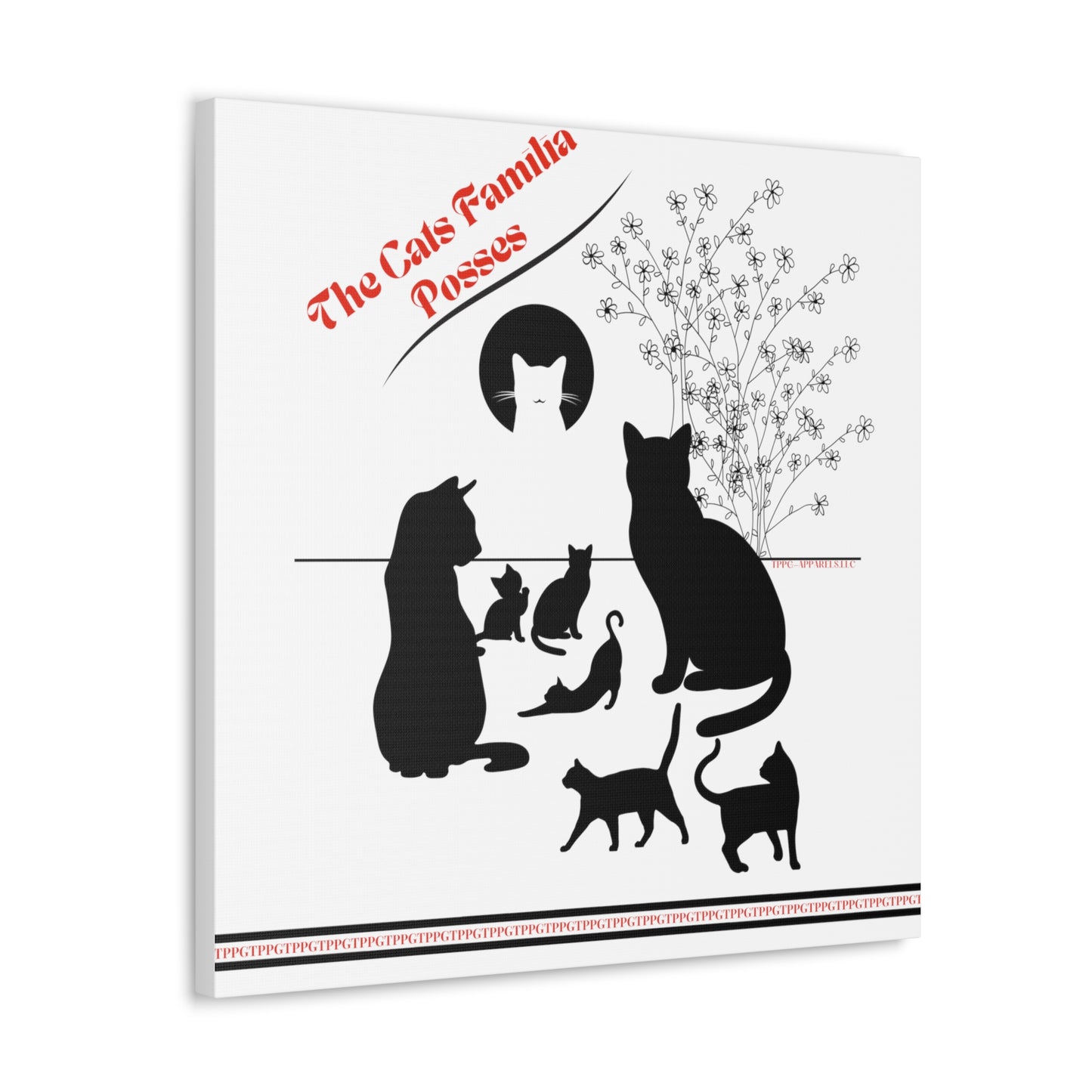 From our "TPPG Brand Pet Collection" - "The Cat Familia Posses.." Canvas Gallery Wraps in White