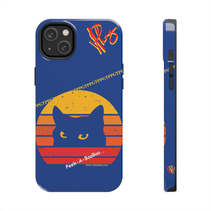 Custom Cat Design Phone Cases "Peek-A-BOOO.." (Black Multi-Colored)