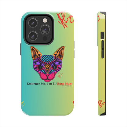 Pets Designed Phone Cases - iPhone/ Samsung Galaxy & GooglePixel ("Embrace Me.."1) (Green/Yellow Hue Color)