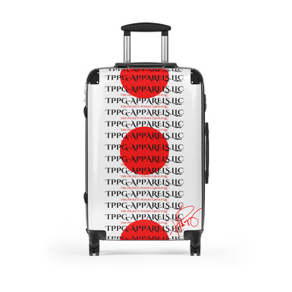 'TPPG Japan' 360° Swivel Suitcases on Wheels (White/Red)